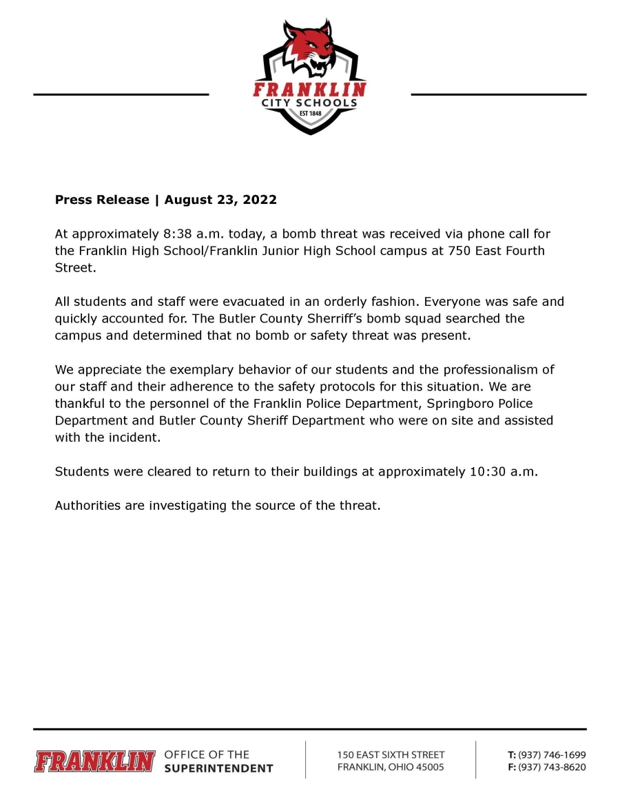 Press Release August 23
